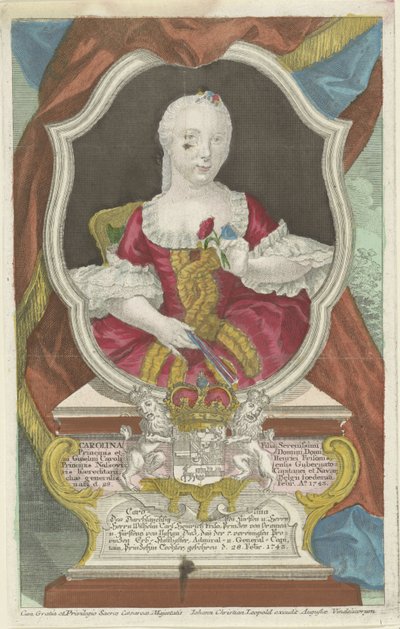 Portrett av Carolina, prinsesse av Orange-Nassau av Anonymous