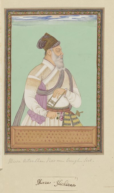 Portrett av Mirza Ilich Khan, som har vært Aurangzebs vizier av Anonymous