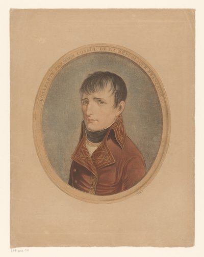 Portrett av Napoleon I Bonaparte, keiser av Fransen Bonaparte første konsul i Den franske republikk (tittel på objekt) av Anonymous