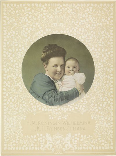 Portrett av Wilhelmina, dronning av Nederland, og Juliana, dronning av Nederland av Anonymous