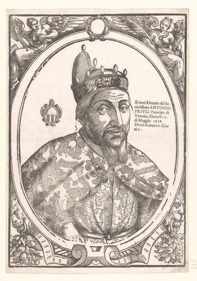 Portrett av doge Antonio Priuli Det sanne portrettet av den mest fredfulle Antonio Priuli (...) (tittel på objekt) av Anonymous