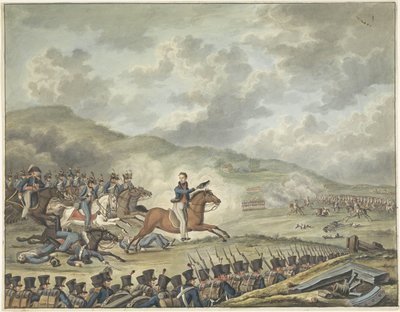 Prince of Orange ledet de nederlandske troppene ved Quatre-Bras, 1815 av Anonymous