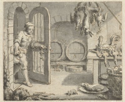 Byrotte og landsrotte Design for illustrasjoner for en utgave av Jean de la Fontaines Fables (serietittel) av Anonymous