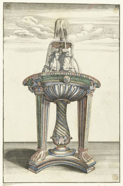 Rund kum på stort stativ Architectura Curiosa Nova (serietittel) av Anonymous