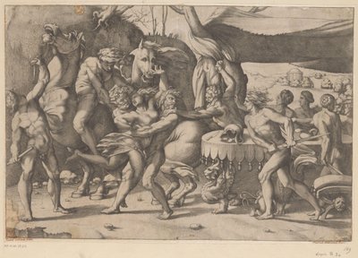 Ran av en kvinne av mann og satyr Battle between the Lapiths and Centaurs (serietittel) av Anonymous