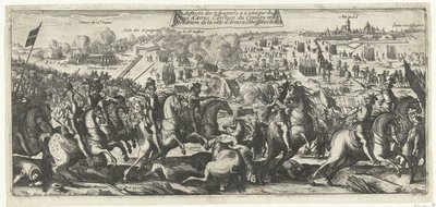 Ruiter Gevecht bij Arras, 1640 Spanjolenes nederlag ved angrepet på beleiringen av Arras Ankomsten av konvoien og overgivelsen av byen Arras til kongens lydighet (tittel på objekt) av Anonymous