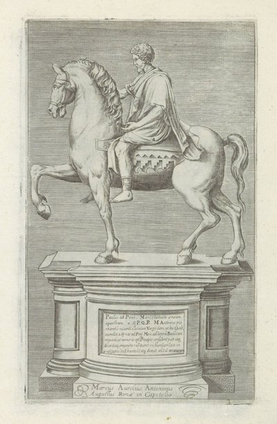 Ruiterstandbilde av Marcus Aurelius Antikke skulpturer i Roma (serietittel) Ikoner av de gamle statuene av byen Roma som er sett på offentlige steder (serietittel) av Anonymous