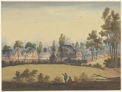 Hougoumont-ruinene Syv plater med Waterloo og dens omgivelser (serietittel) av Anonymous