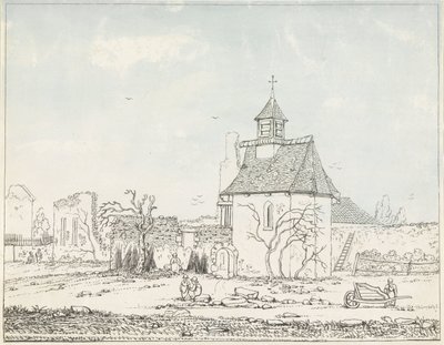 Hougoumont-ruinene Syv plater med Waterloo og dens omgivelser (serietittel) av Anonymous