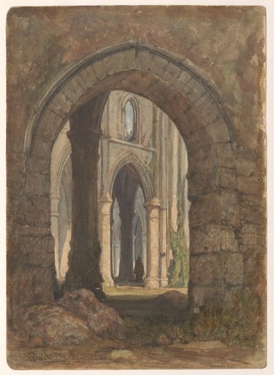 Ruin av en gotisk kirke av Anonymous