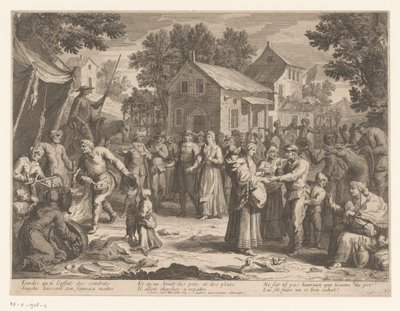 Sancho Panza handler på et marked av Anonymous