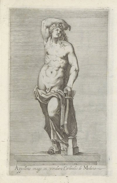 Skulptur av Apollo Bilde av Apollonius i den grønne hagen til kardinal de Medici (tittel på objekt) Antikke skulpturer i Roma (serietittel) Ikoner av de gamle statuene av byen Roma som er sett på offentlige steder (serietittel) av Anonymous