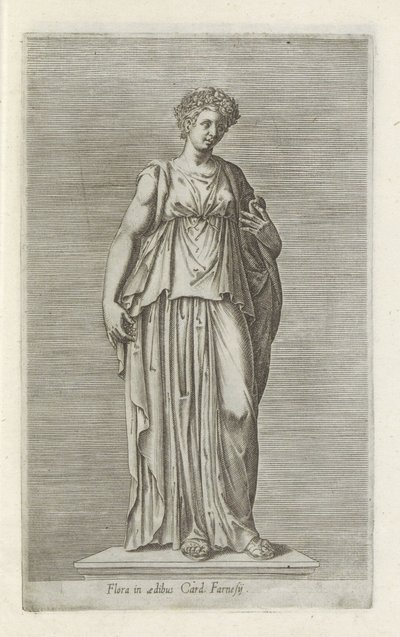 Skulptur av Flora Flora i huset Kort. Farnesij (tittel på objekt) Antikke skulpturer i Roma (serietittel) Ikoner av de gamle statuene av byen Roma som er sett på offentlige steder (serietittel) av Anonymous