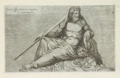 Skulptur av Oceanus Portrett av Oceanus av Roma i den grønne hagen til Caesars (tittel på objekt) Antikke skulpturer i Roma (serietittel) Ikoner av de gamle statuene av byen Roma som er sett på offentlige steder (serietittel) av Anonymous