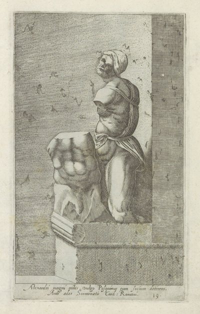 Skulptur av Pasquino En soldat av Alexander den store, ofte kjent som Pasquinus, holder Phocius (...) (tittel på objekt) Antikke skulpturer i Roma (serietittel) Ikoner av de gamle statuene av byen Roma som er sett på offentlige steder (serietittel) av Anonymous