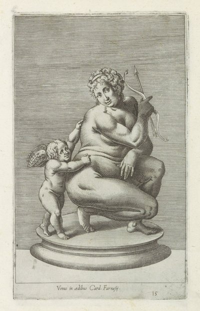 Skulptur av Venus en Amor Venus i huset til Card. Farnesii (tittel på objekt) Antikke skulpturer i Roma (serietittel) Ikoner av de gamle statuene av byen Roma som er sett på offentlige steder (serietittel) av Anonymous