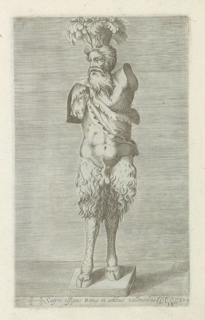Sculptuur van een sater Satyr-bilder Romae in aedibus valensibus (tittel på objekt) Antike sculpturen in Roma (serietittel) Ikoner av de gamle statuene av byen Roma som er sett på offentlige steder (serietittel) av Anonymous