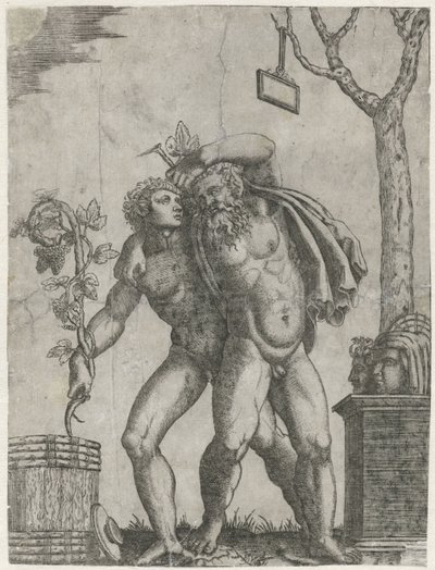 Silenus støttet av en ung Bacchant av Anonymous