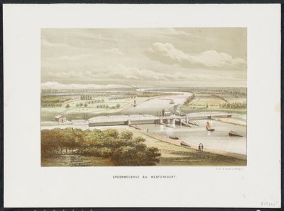 Jernbanebro ved Westervoort, 1846 Jernbanebro ved Westervoort (tittel på objekt) Hovedjernbanebroene i Nederland (serietittel) av Anonymous