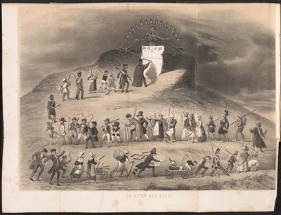 Tegneserie i Leiden studentalmanakk, 1854 The Core of the Nation (tittel på objekt) av Anonymous