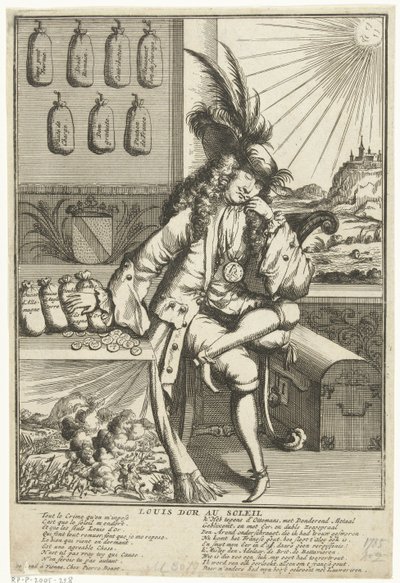 Tegneserie av Louis Willem van Baden-Baden, 1705 Louis D