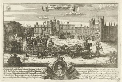 Spotprent op de Engelse pretendent Charles Edward Stuart, 1745 Despreendenten Trivmph / Opprøret i Skottland til alle elskere av tilbedelse og frihet (tittel på objekt) av Anonymous