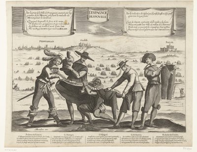 Tegneserie av spanjolene etter tapet av Breda, Thionville, Perpignan, Portugal og Catalonia, 1643 L