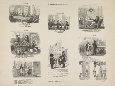 Tegneserie av en forordning i Utrecht om bygging og riving, 1857 Bygge- og riveforskriften (tittel på objekt) av Anonymous