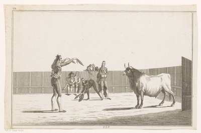 Tyrefekter med banderillaer Coleccion de las principales suertes de una corrida de toros (serietittel på objekt) Samling av de viktigste tyrefektingsmanøvrene (serietittel) av Anonymous