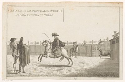 Tyrefektere på en arena Coleccion de las principales suertes de una corrida de toros (serietittel på objekt) Samling av de viktigste tyrefektingsmanøvrene (serietittel) av Anonymous