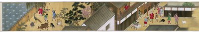 Handelsstedet ved Dejima Makimono Nagasaki en Deshima av Anonymous