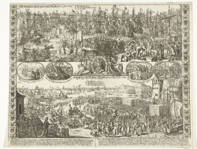 Datter av Willem III til England, 1688 The Demolition of His kings: Highness in England on November 11, 1688 / Arrival of His kings: Highness in England on November 15, and 16, November 1688 (tittel på objekt) av Anonymous