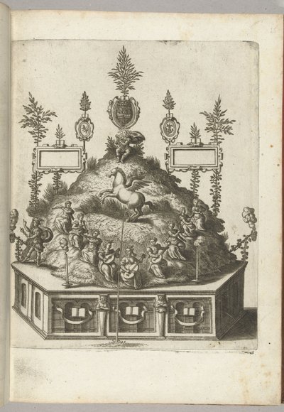 Scene med Apollo på Parnassus, 1594 av Anonymous