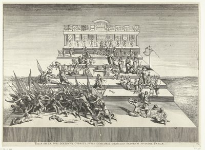Toneelvoorstelling over oorlog en vrede; intocht van Ferdinand te Gent i 1635 (nr. 42) Slike århundrer, sa de til sine egne, løp, med spindler i harmoni, stabile, spart av skjebnens gud (tittel på objekt) Genethliacon Theatre of Charles V av Anonymous