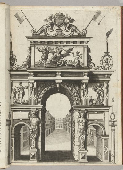 Triumfport med Ernst som reddet Belgica fra Discordia, 1594 av Anonymous