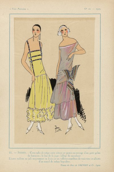 Veldig parisisk, 1923, nr. 10: 11. - KVELD. - Denne crepe kjolen... av Anonymous
