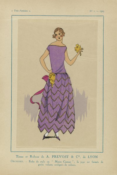 Very Parisian, 1923, No 1: Fabrics and Ribbons av A. PREVOST.... av Anonymous