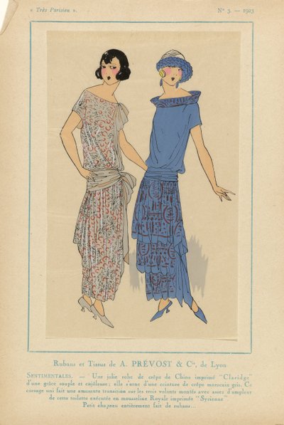 Very Parisian, 1923, nr. 3: Ribbons and Fabrics av ​​A. PRÉVOST...SENTIMENTALES... av Anonymous