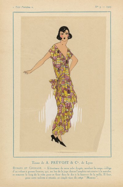 Very Parisian, 1923, nr. 3: Stoffer av A. PRÉVOST...Rubans de Grenade. av Anonymous