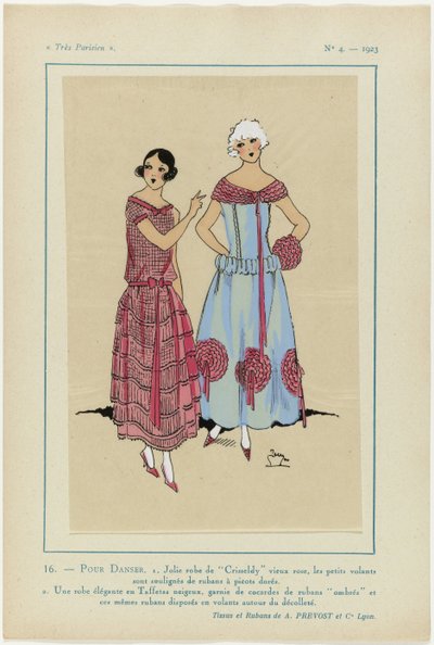 Very Parisian, 1923, nr. 4: 16. - FOR DANSING. 1. Ganske Crisseldy kjole... av Anonymous