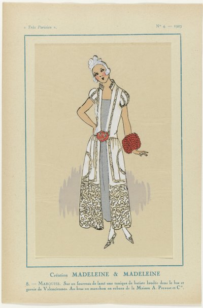 Very Parisian, 1923, nr. 4: 8. - MARQUISE. På en slire... av Anonymous