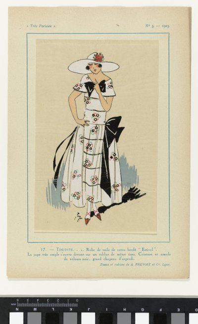 Veldig parisisk, 1923, nr. 5: 17.- SKYNESHET. - 1. Veil kjole... av Anonymous