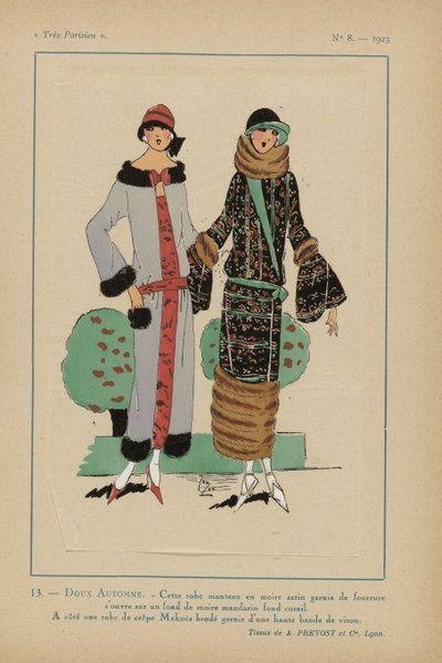 Veldig parisisk, 1923, nr. 8: 13.- SØT HØST. - Denne frakkkjolen... av Anonymous