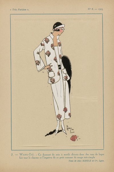 Veldig parisisk, 1923, nr. 8: 7.- WANG-TAÏ. - Denne silkedamasken... av Anonymous