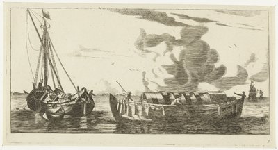 To skip: en Amsterdam lighter og en Wieringer lighter Havlandskap og bilder av skip (serietittel) av Anonymous