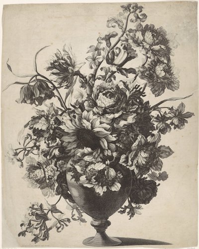 Vase med blomster av Anonymous