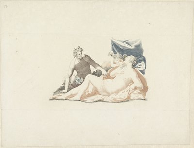 Venus spionert av en satyr av Anonymous