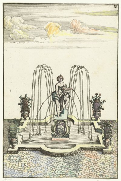 Firkantet kum med halvsirkelformede buler Architectura Curiosa Nova (serietittel) av Anonymous