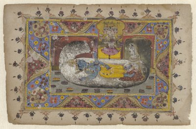 Vishnu auf der Weltschlange Ananta, Geburt von Brahma von Anonymous