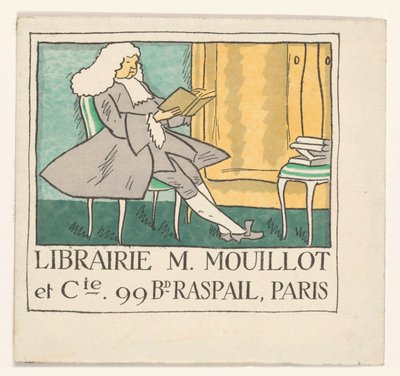 Visittkort fra bokhandel M. Mouillot et cie i Paris av Anonymous